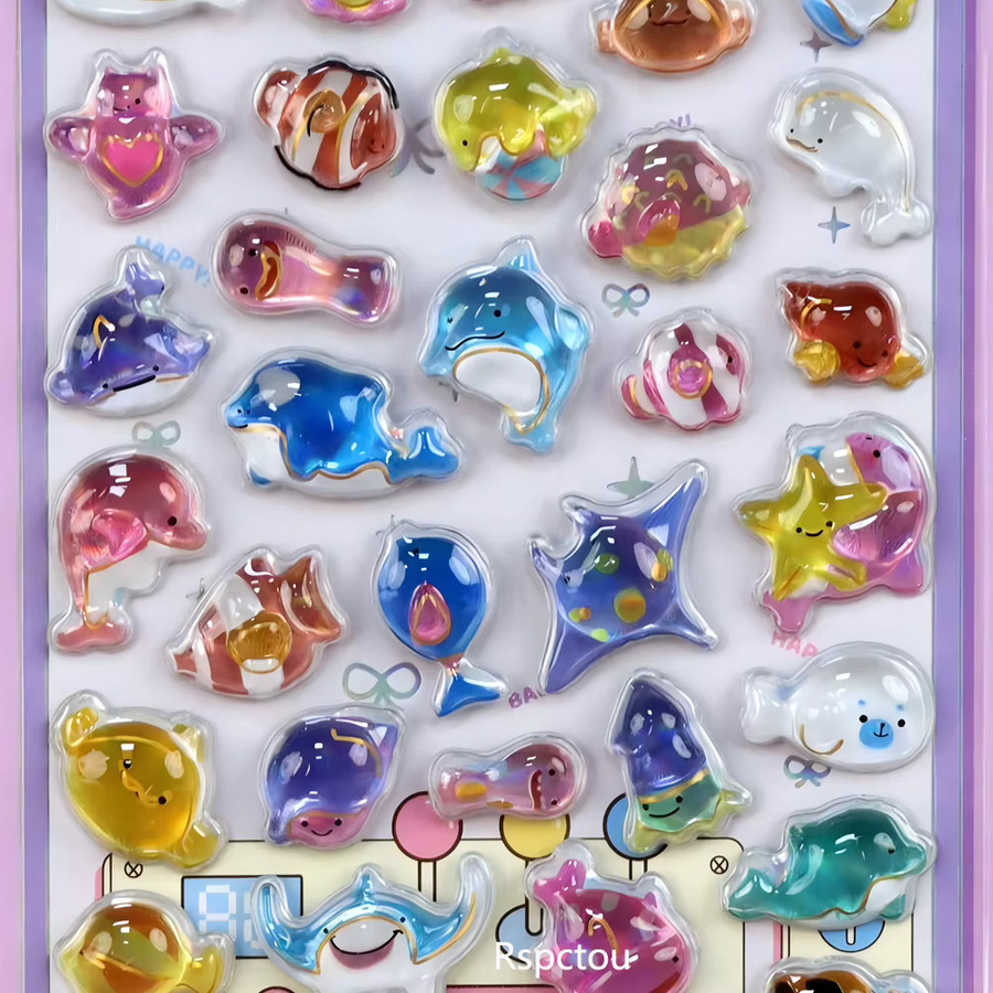 Charile Kawaii Tier-Aufkleber, 3D Kristall-Sticker, multicolor, resin - Bild 1