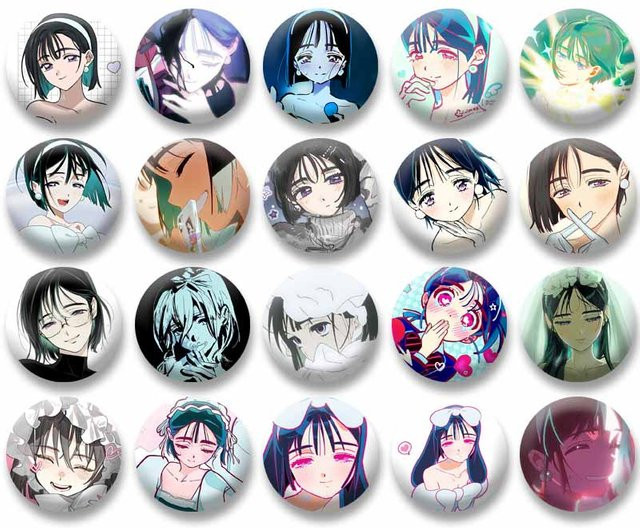 Brosche Anime Alien, Runde Abzeichen - Bild 1