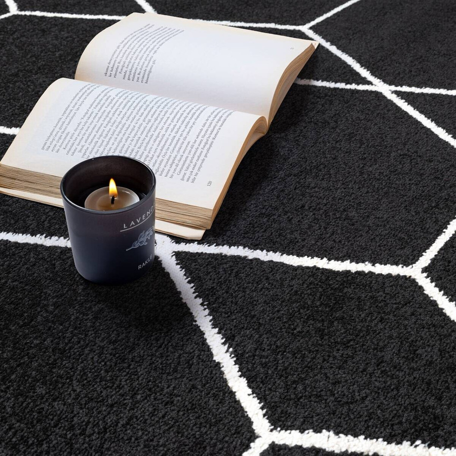 Sanat Teppich Trellis in Schwarz mit modernem Design, Breite: 80 cm, Länge: 150 cm - Bild 5