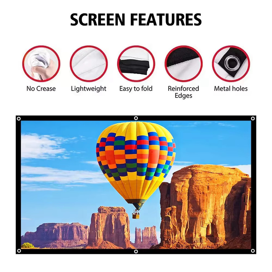 PROGAGA Faltbarer Projektionsbildschirm 16:9 in Weiß für Outdoor und Full HD 2K 4K Beamer - Bild 3