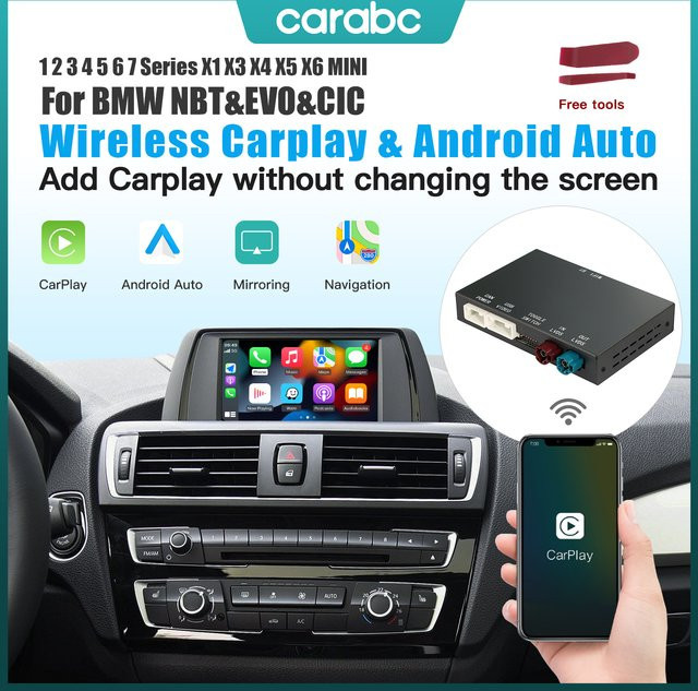 CARABC Wireless CarPlay Adapter für BMW NBT CIC EVO Systeme und MINI, Schwarz - Bild 1
