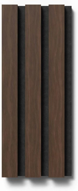 Denpanels Akustikpaneel Muster Walnuss Natur Geölt mit schwarzem Filz, B/H: 29,5 x 15 cm - Bild 1