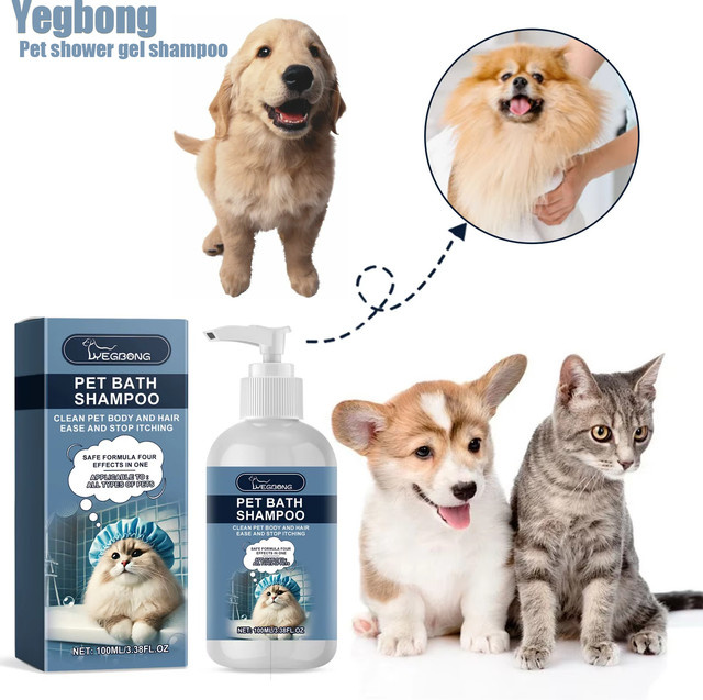 YEGBONG Haustier-Duschgel für Katzen und Hunde, Anti-Milben, feuchtigkeitsspendend - Bild 1