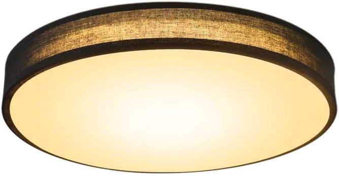 Nettlife Moderne Runde Deckenlampe mit Stoffschirm in Schwarz, Durchmesser: 30 cm, E27 Fassung - Bild 6