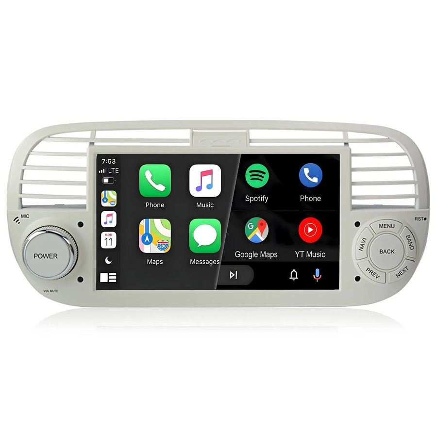 Junsun Autoradio für FIAT 500 (2007-2015) mit Bluetooth, GPS, Wi-Fi und Cellular in Grau - Bild 2