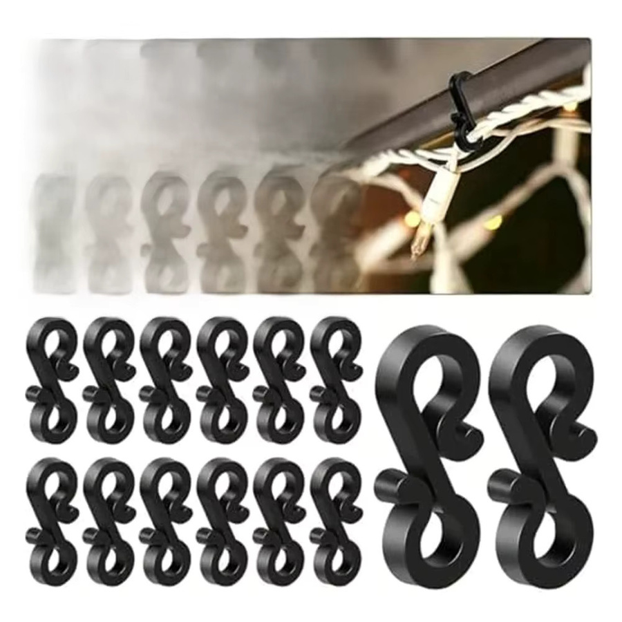 VIBRATITE S-Haken Weihnachts-Lichterketten-Clips aus Kunststoff in Schwarz und Weiß - Bild 6