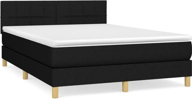 vidaXL Boxspringbett mit Matratze Hybrid-Design in Schwarz, B/T/H: 140 x 200 x 144 cm - Bild 1