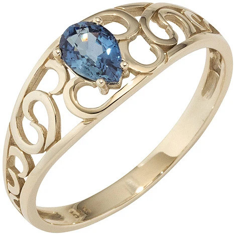 Colfem Ring 585 Gelbgold, Saphir, Damen, Ringgröße 50 - Bild 1