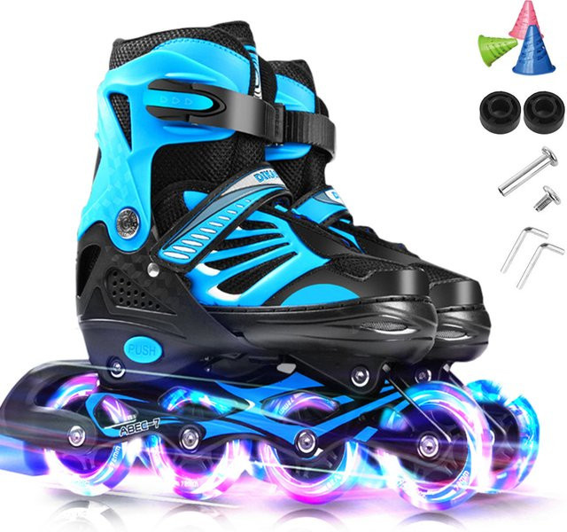 Tomshoo Verstellbare Kinder-Rollschuhe, mit Blinklicht-Rädern - Bild 1