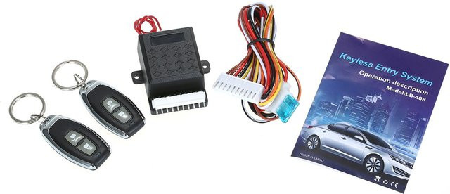 VehicleKit Universelles Autotürschloss und Kofferraumentriegelung mit Fernbedienung, schlüsselloses Zentralverriegelungssystem, Schwarz - Bild 1