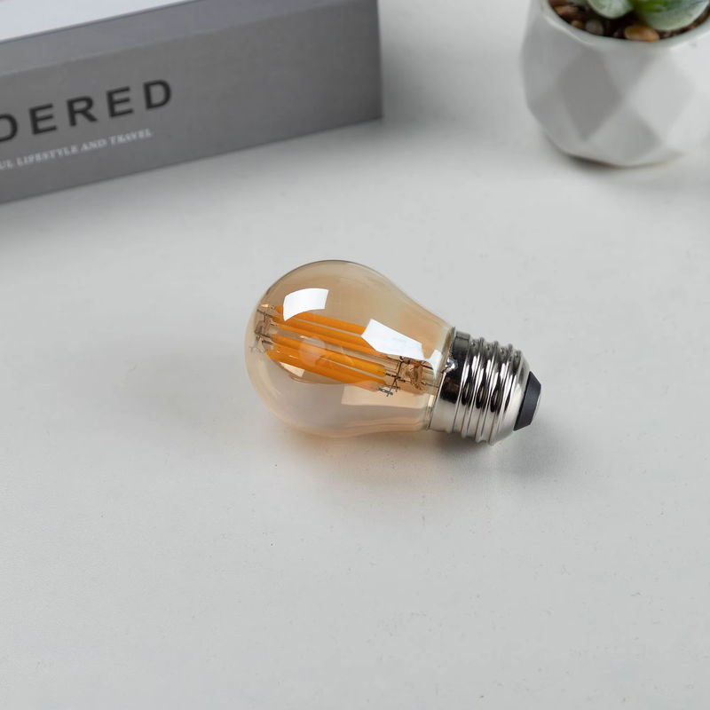 GANRILAND Vintage G45 Edison LED-Glühbirne E27, dimmbare Filament-Kugellampe aus bernsteinfarbenem Glas, Warmweiß 2200K - Bild 4
