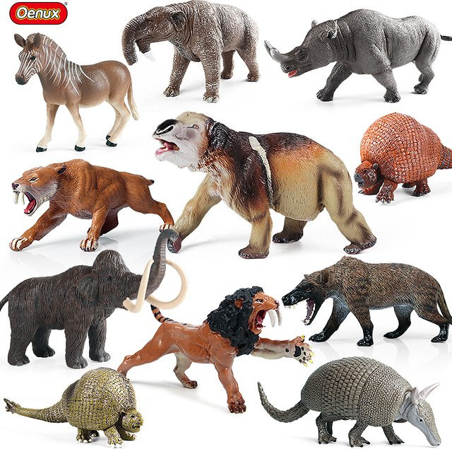 Oenux Prähistorische Wilde Tiere Simulation Gürteltier Doedicurus Sabretooth, Actionfiguren, Kunststoff - Bild 1