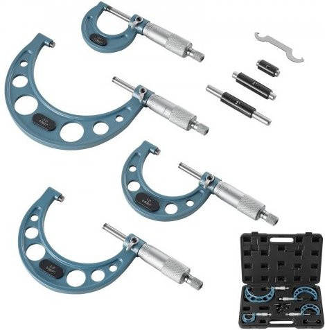 VEVOR Bügelmessschraube 4-teiliges Set für Metallbearbeitung und Maschinenbau mit Koffer, Messbereich 0-4 Zoll - Bild 1