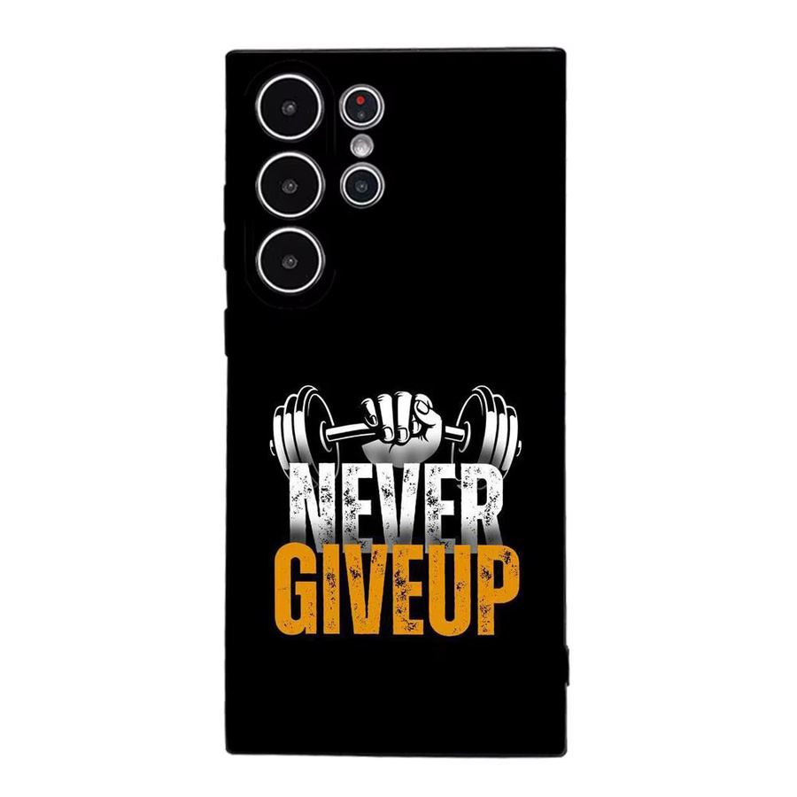Give Never Up Frosted Soft Cover Handyhülle für Samsung Galaxy S25 S24 S23 S22 S21 S20 Ultra Plus in Schwarz - Bild 7