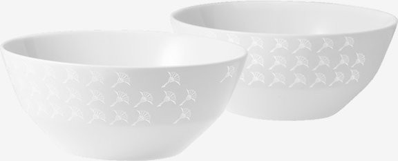 JOOP! Dessertschalen Faded Cornflower aus Porzellan, 2er Set, Weiß - Bild 1