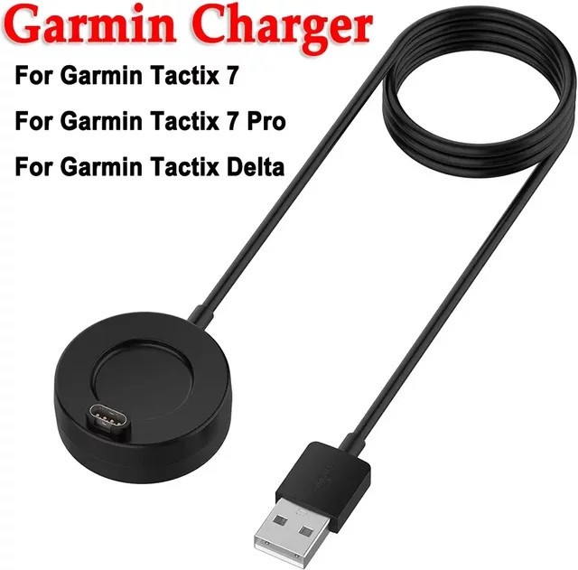 QCTOG Ladekabel für Garmin, Silikon, Schwarz, 1m - Bild 1