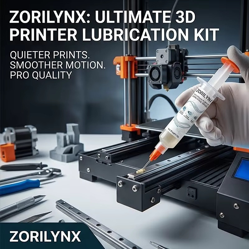 ZORILYNX Professionelles 3D-Drucker-Fett für geräuscharmen Betrieb, 10g Wartungsöl mit Nadelspitze für Linearschienen - Bild 2