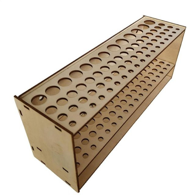 Pinselhalter Wandhalterung aus Holz mit 67 Löchern in Gold als Organizer für Pinsel, Buntstifte und Make-up - Bild 1