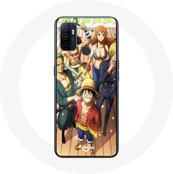 MANIACASE Handyhülle für Oppo A53 mit One Piece Luffy Manga Anime Design in Weiß und Multicolour - Bild 1