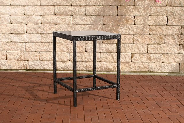 TPFGarden Tisch Alina aus Polyrattan mit Glasplatte in Schwarz - Bild 1