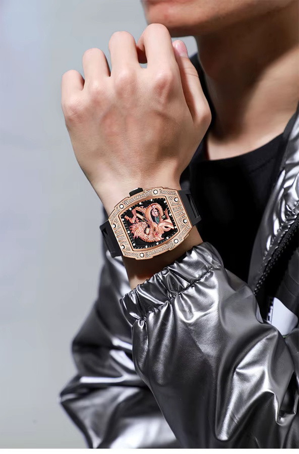 STARPERISH Armbanduhr Tonneau, Quarz, Edelstahl, Schwarz, Herren - Bild 2