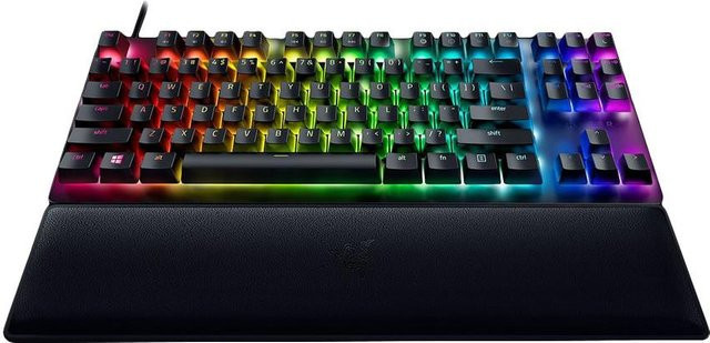 Razer Huntsman V2 Tenkeyless Gaming-Tastatur mit optischen Switches, QWERTZ DE, Schwarz-Lila - Bild 1