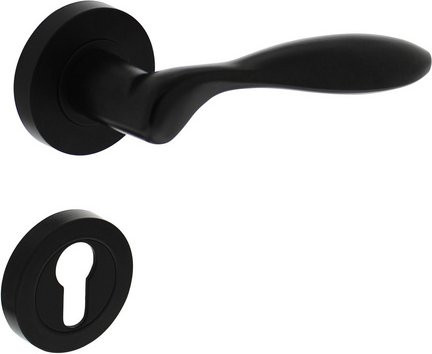 Intersteel Türdrücker George in Schwarz und Grau aus Zink mit PZ-Rosetten, Durchmesser: 52 mm, Dicke: 10 mm - Bild 1