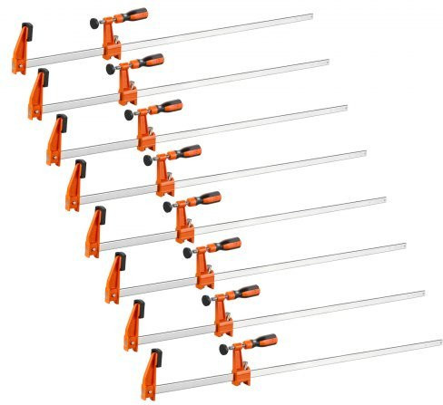 VEVOR Schraubzwingen 8er-Pack in Orange, F-Zwingen mit 91,4 cm Öffnungsweite und 272 kg Klemmkraft, aus Gusseisen und Kohlenstoffstahl mit Kunststoffauflage und Selbstverriegelung für Holz- und Metallbearbeitung - Bild 1