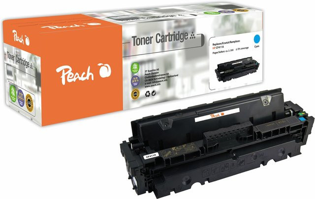 Peach HP 410AC Cyan Toner CF411A für HP Color LaserJet Pro MFP M 477fdw und M 477fnw (wiederaufbereitet) - Bild 1