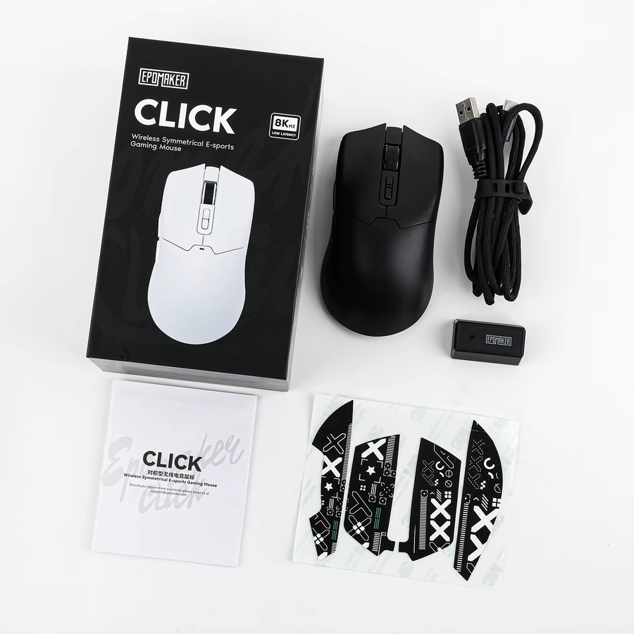 EPOMAKER Click Tri-Mode Kabellose Gaming-Maus in Schwarz mit 8K Polling-Rate, PAW3950 Sensor und bis zu 42000 DPI (Bluetooth und Wi-Fi) - Bild 4