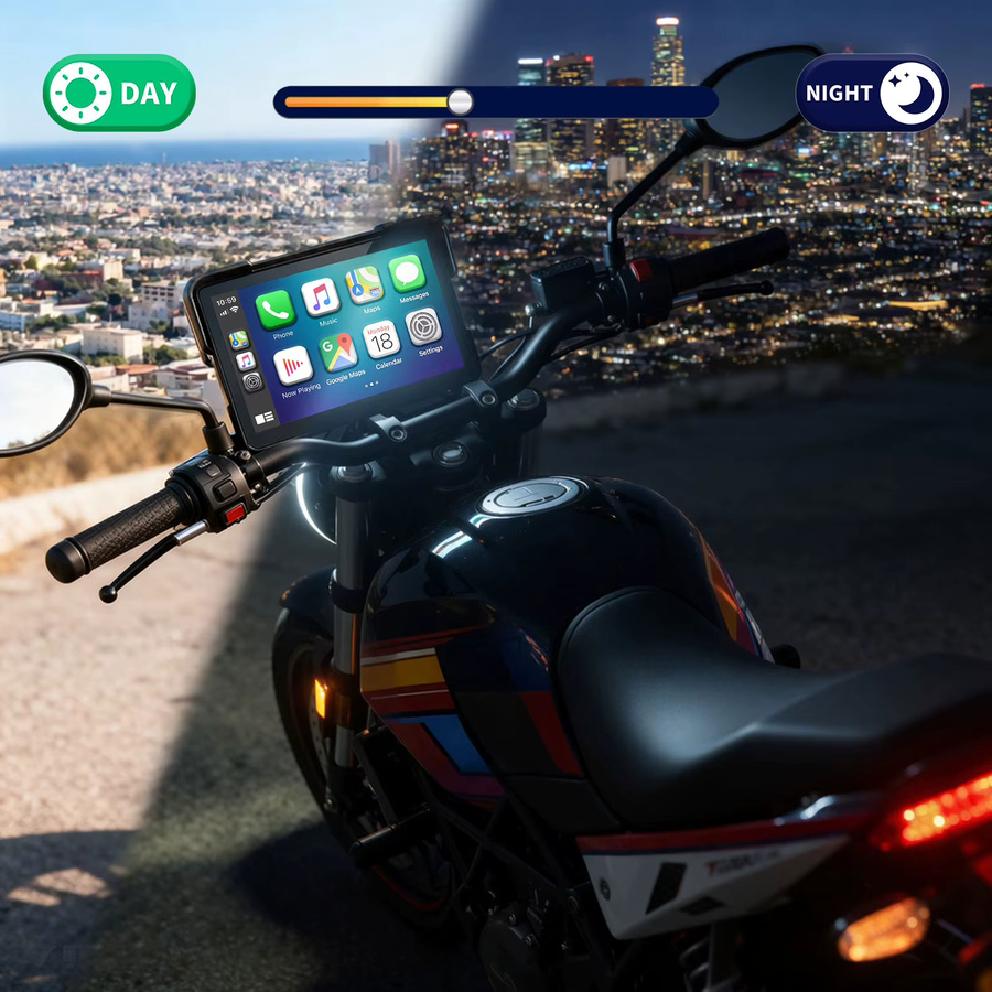 LBW 5-Zoll Motorrad-Navigations-Smart-Display mit CarPlay und Android-Unterstützung, inklusive TPMS und USB-Stromkabel, Schwarz - Bild 6