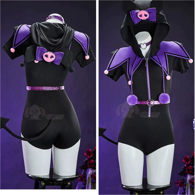 NexoCosplay Kuromi Purple Little Devil Cosplay-Kostüm, süßer Body, Lila - Bild 1