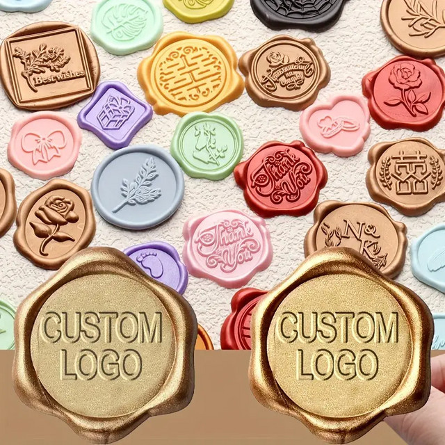 200 Stück personalisierte Wachssiegel-Aufkleber von SueCraft Store in 37 Farben, selbstklebende Monogramm-Siegel mit 3 cm Durchmesser, Multicolor - Bild 1