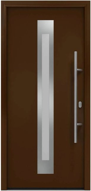 EcoStar Haustür Isopro IP 770S mit Glaseinsatz in Terrabraun, B: 110 cm, H: 210 cm, DIN Rechtsausführung - Bild 1