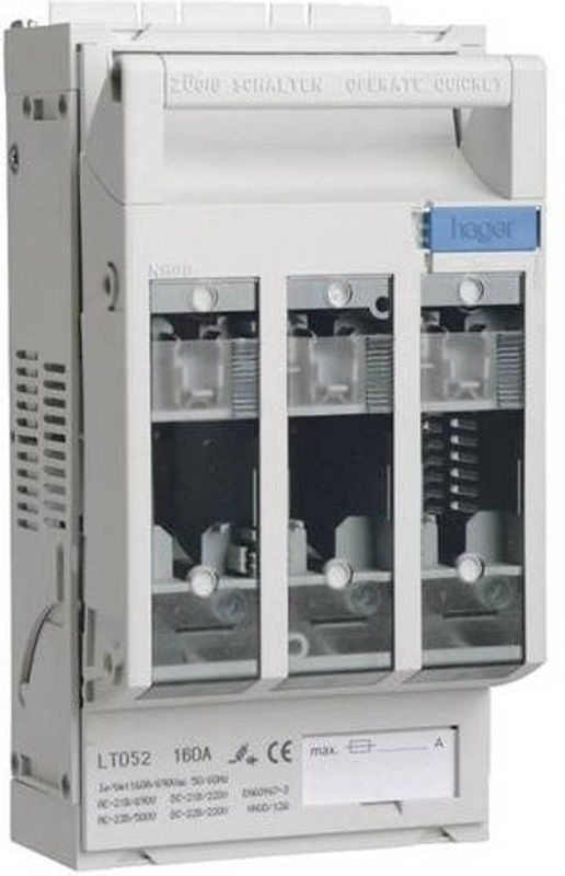 Hager Sicherungslasttrennschalter NH00 LT052 160A für Hutschiene M8 - Bild 2