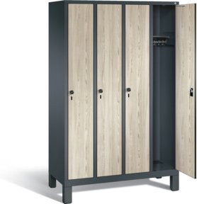 C+P Garderobenschrank Evolo mit Front in Sen-Esche und Korpus in Anthrazitgrau, H x B x T: 185 x 119 x 50 cm - Bild 1