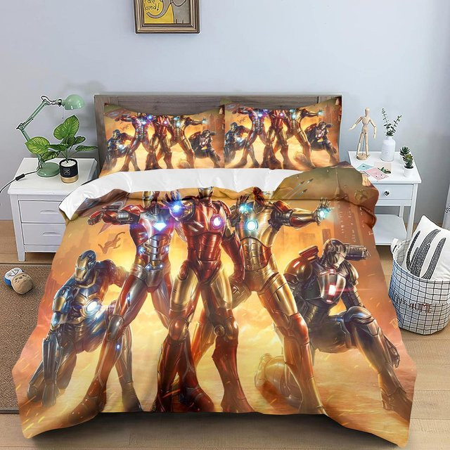 Iron Man und Kuromi Bettwäsche-Set für Kinder, 3-teilig aus 100% Polyester, Mehrfarbig, B/H: 172 x 218 cm - Bild 1