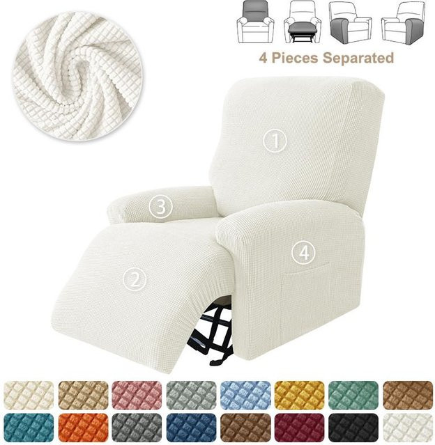 Bestbags Liegesesselbezug aus Polarfleece in Weiß, rutschfester Stretch-Rundumbezug für Sessel und Sofas - Bild 1