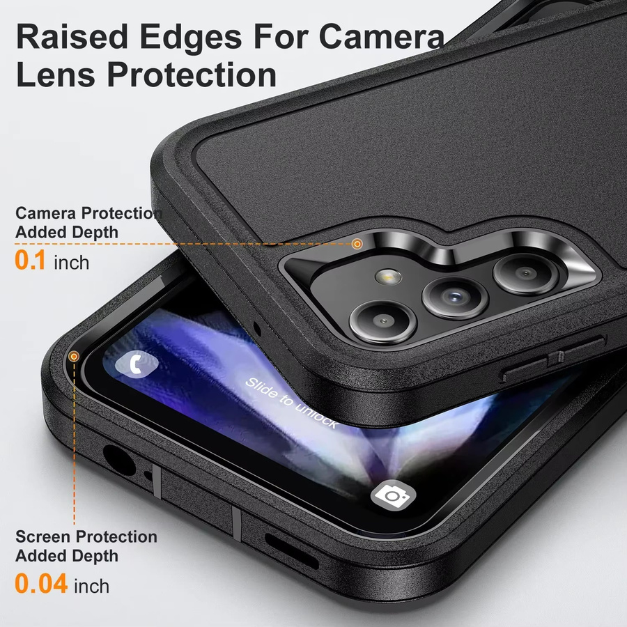 3in1 Heavy Duty Armor Case Anti-Drop Schutzhülle für Samsung Galaxy A17 A07 A56 A36 A26 A16 A06 A55 A35 A25 A15 A05S A54 A34 in Schwarz und Rot - Bild 3