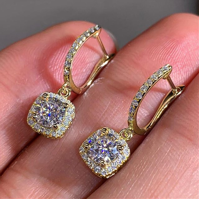 YIRAN Jewelry Ohrringe, Kupfer, Zirkonia, Brillant, Damen - Bild 1