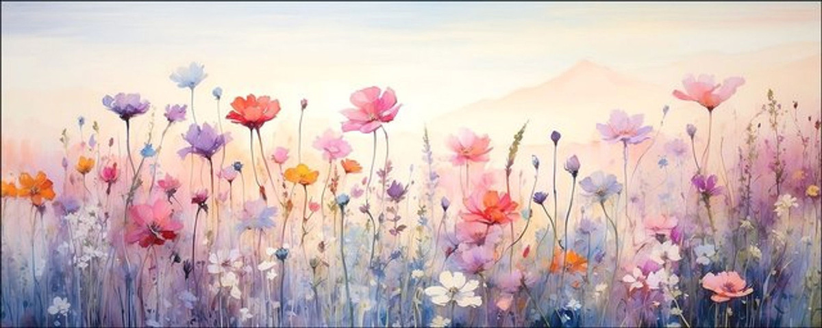 PRO ART Glasbild WILDFLOWER MEADOW V in Acrylglas, florales Motiv, mehrfarbig, B: 80 cm, H: 80 cm - Bild 1