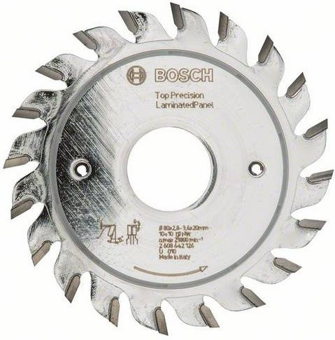 Bosch Top Precision Vorritzsägeblatt für beschichtete Platten, silber, Durchmesser: 80 mm, Bohrung: 20 mm, Breite: 3,6 mm - Bild 1
