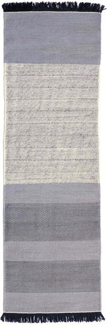Nanimarquina Tres Stripes Teppich modern gestreift in Multicolour und Grau Flachgewebe rechteckig - Bild 1