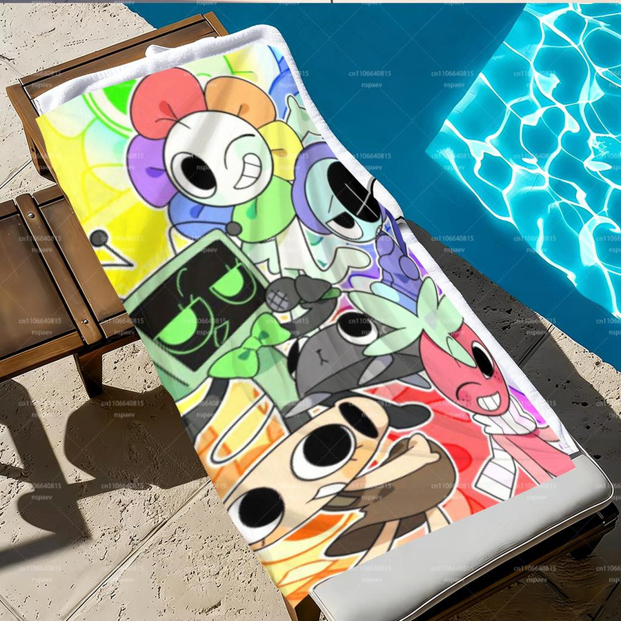 D-Dandy's Welt Strandtuch für Kinder mit buntem Cartoon-Motiv aus super saugfähiger Mikrofaser, B/H: 40 x 60 cm, Mehrfarbig - Bild 5