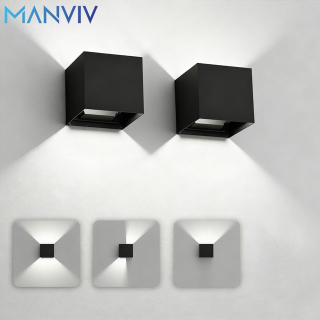 MANVIV LIGHTING LED-Wandleuchte in Schwarz, 7 W, verstellbare Up-and-Down-Beleuchtung für Außenbereich und Innenbereich - Bild 1