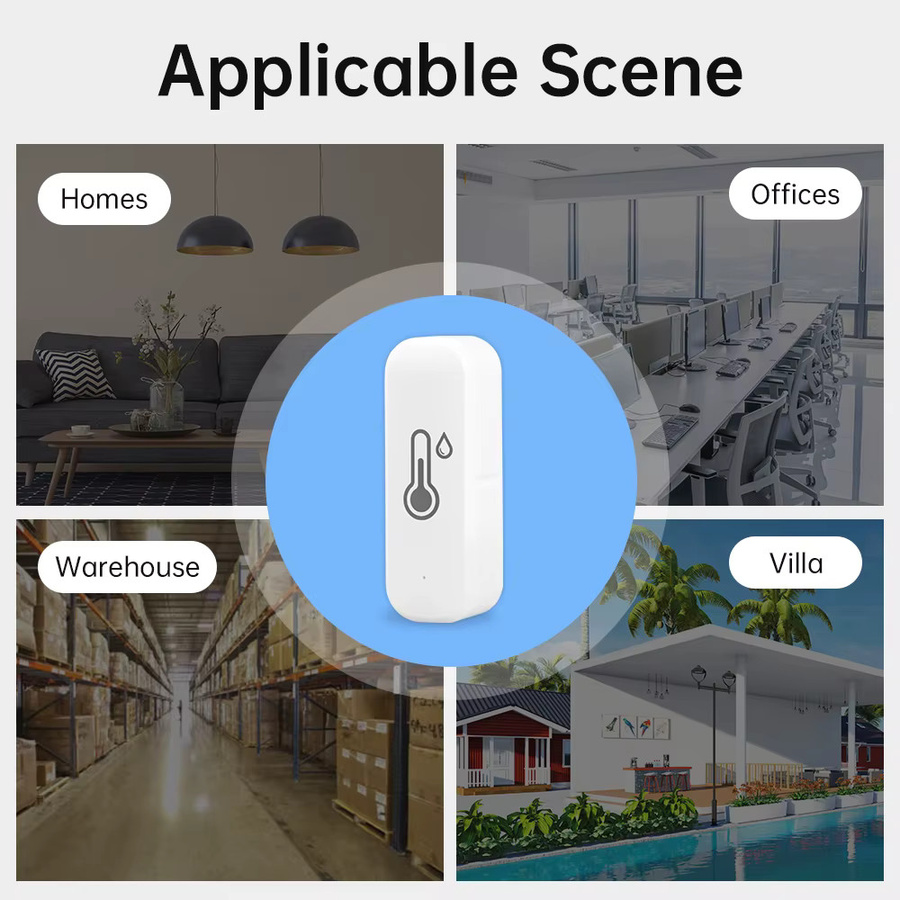 Smart-Temperatur- und Luftfeuchtigkeitssensor WiFi/Zigbee für Smart Life, kompatibel mit Tuya, Alexa und Google Home, Farbe: Weiß - Bild 3