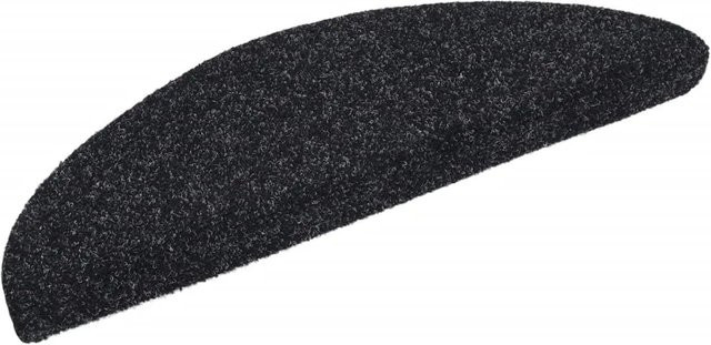 vidaXL 15er Set Selbstklebende Treppenmatten aus Nadelvlies in Schwarz, B: 56 cm, H: 3 cm, T: 17 cm - Bild 1