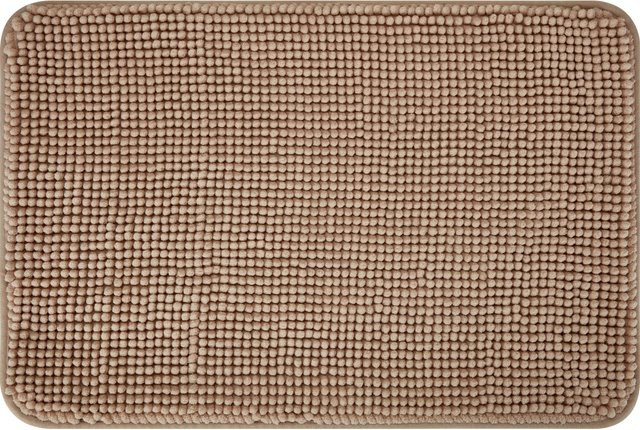 baliv Badematte aus Polyester in Beige mit rutschfester Unterseite, Breite: 40 cm, Tiefe: 60 cm - Bild 1