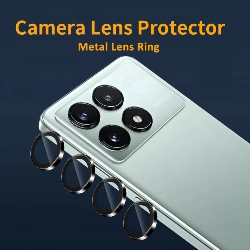 Xiaomi POCO F8 Ultra und F8 Pro Kameraschutz aus gehärtetem 9H Glas mit Hartmetallring in Schwarz und Silber - Bild 4