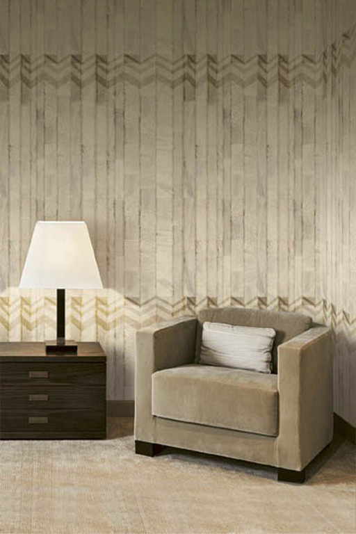 Armani Casa Tapete Belgravia 9563 in Beige mit geometrischem Abstract-Design aus Vinyl - Bild 1